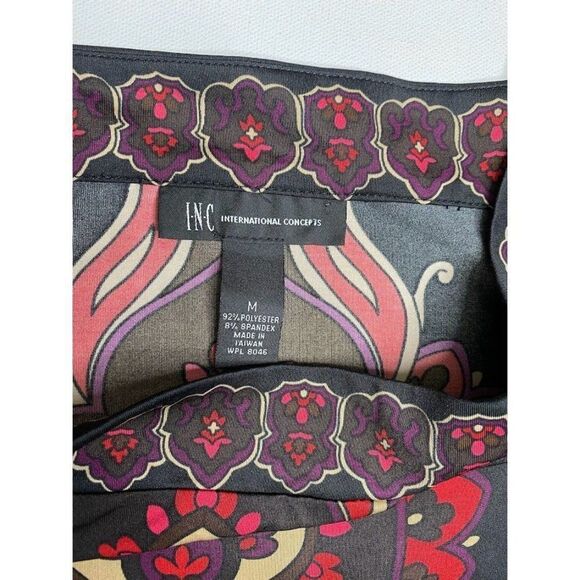 INC International Concepts Black Red Slinky Dress Medium - Picture 7 of 8
